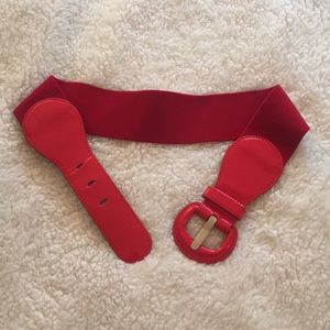 High waisted red belt small